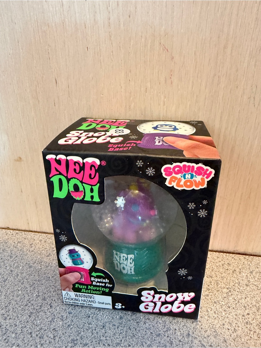 NEE DOH Snow Globe Kids Toy - Purple & Teal